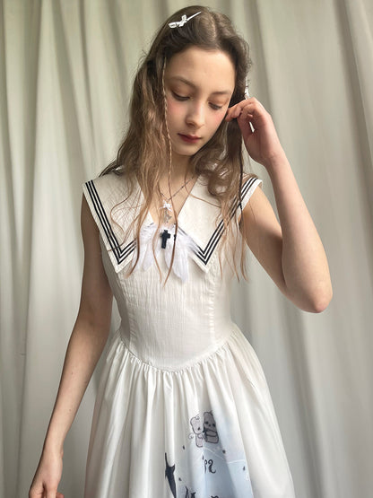 daytoday everyday institute - Kawaii Sleeveless Sailor Dress dress daytoday everyday institute
