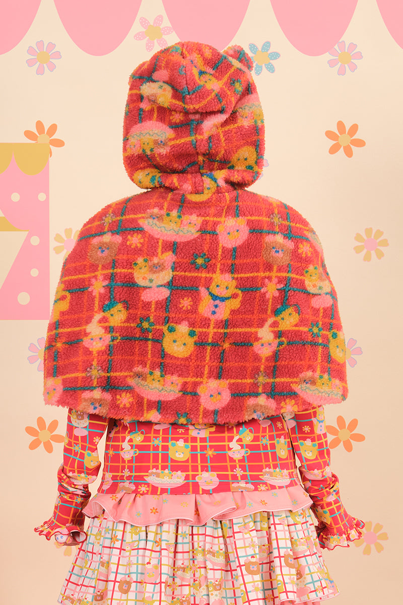 NIKKOU - Kawaii Bear Ear Fleece Cape with Hood cape Nikkou home