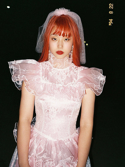 Nanjun Vintage - Pink Showa Antique Bridal Gown dress Nanjun Vintage