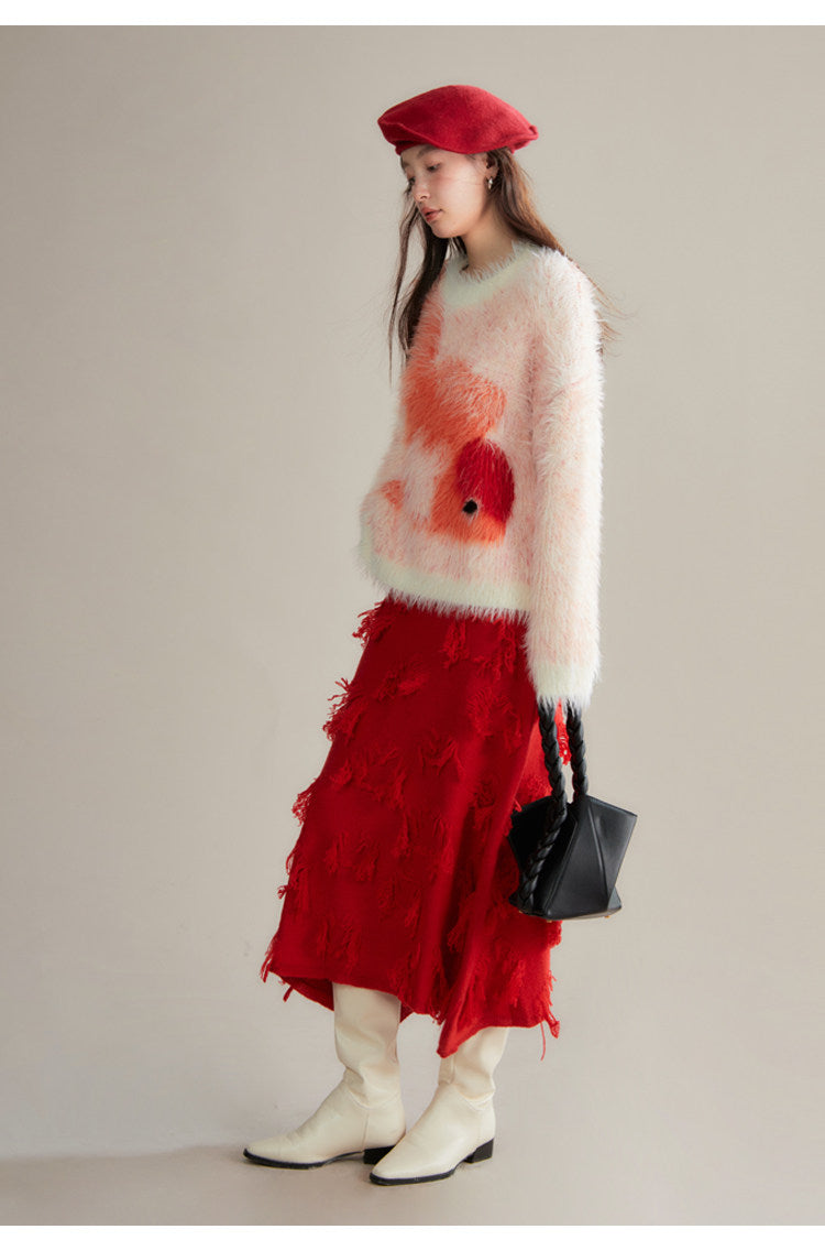 uare - Koi Fish Orange Knit Sweater sweater uare