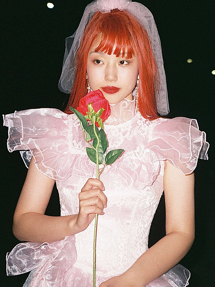 Nanjun Vintage - Pink Showa Antique Bridal Gown dress Nanjun Vintage