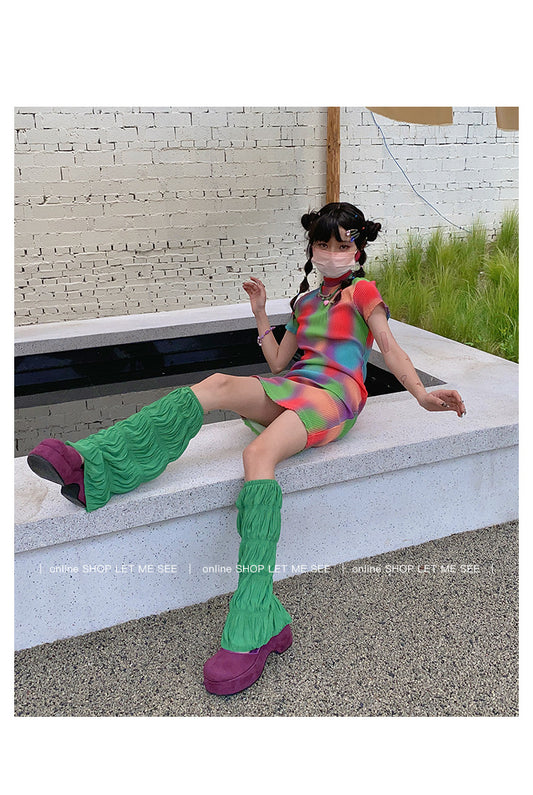 LET ME SEE - Y2K Flared Leg Warmers Land Decora