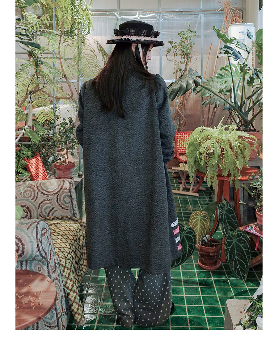 UnsocialNight - Kawaii Bow Dot Wool Coat coat UnsocialNight