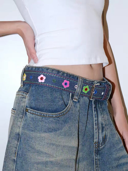 Kiwi Store - Y2K Colorful Plaid Denim Belt belt kiwi store