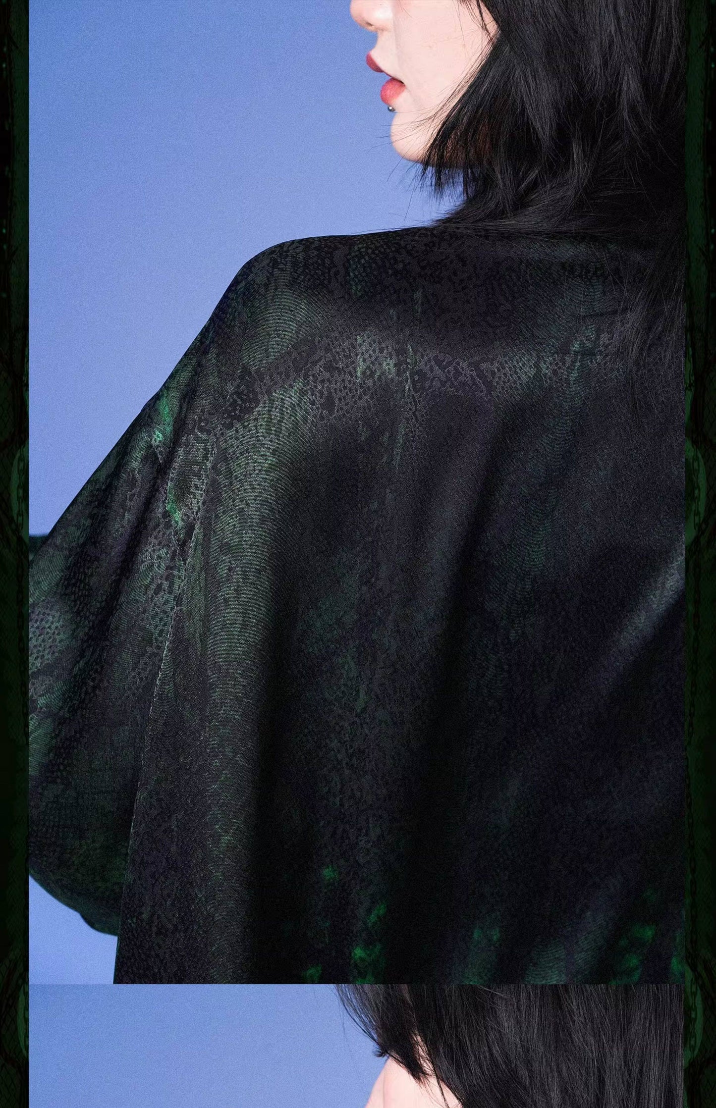 Monsssstar - Dark Green Snake Print Shirt shirt Monsssstar
