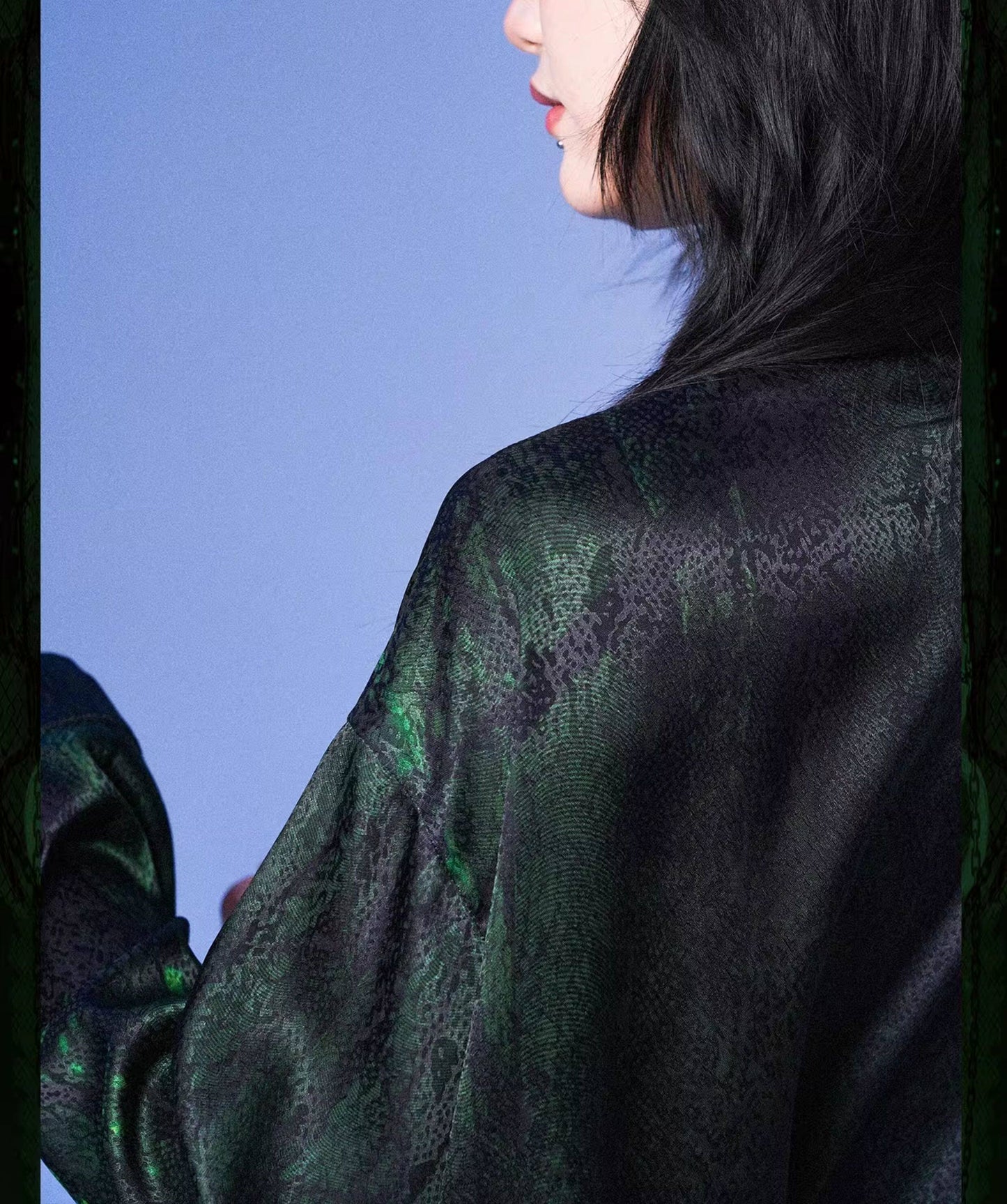 Monsssstar - Dark Green Snake Print Shirt shirt Monsssstar