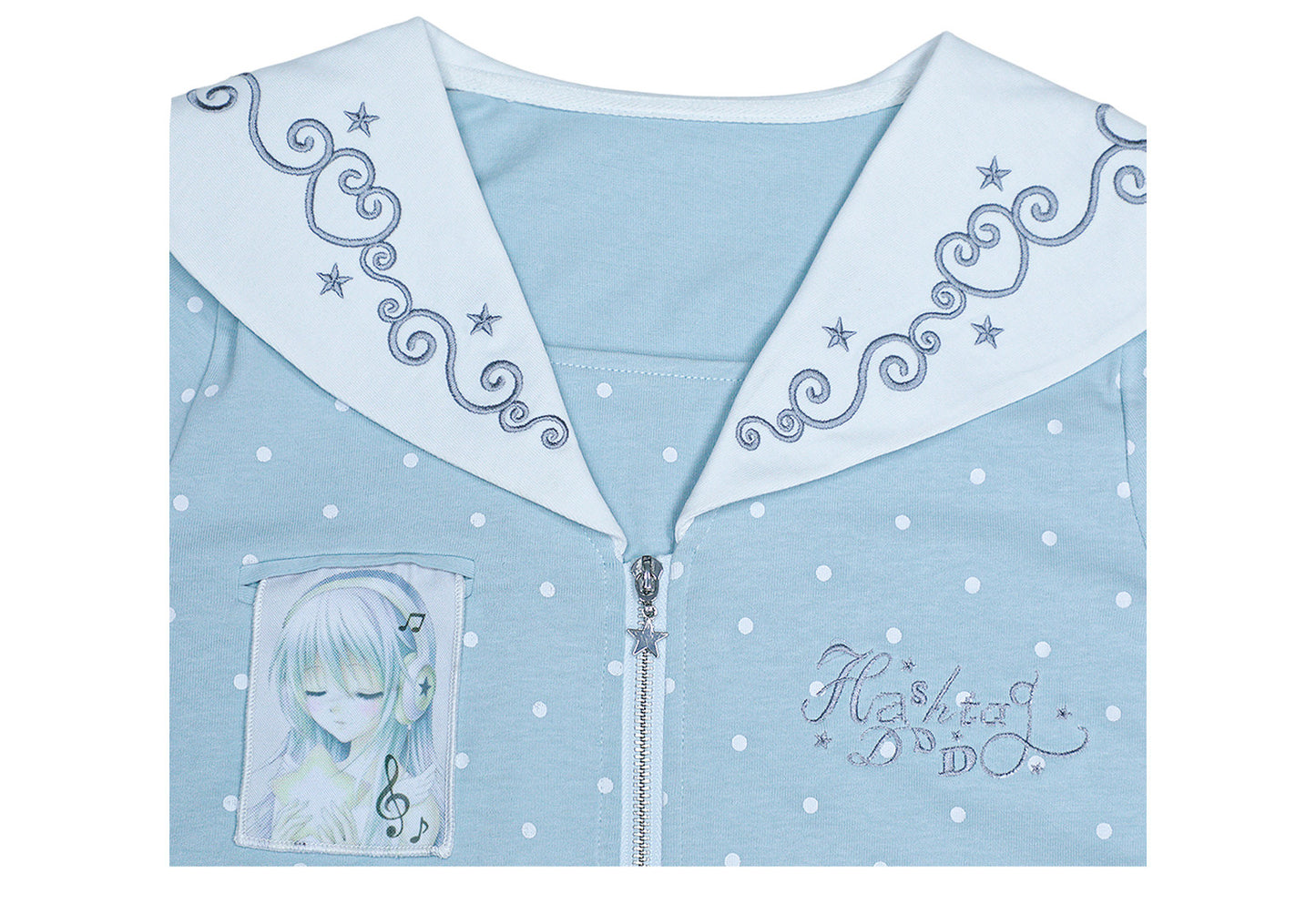 Hashtag DDD - Polka Dot Sailor Collar Cardigan
