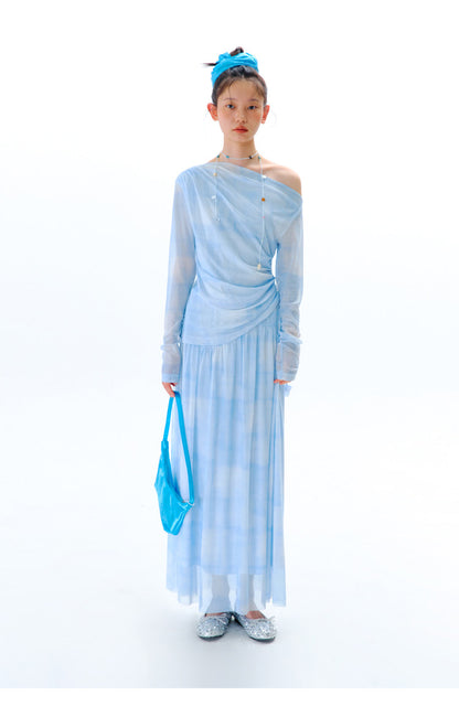 uare - Blue Gradient Cowl Neck Set set uare
