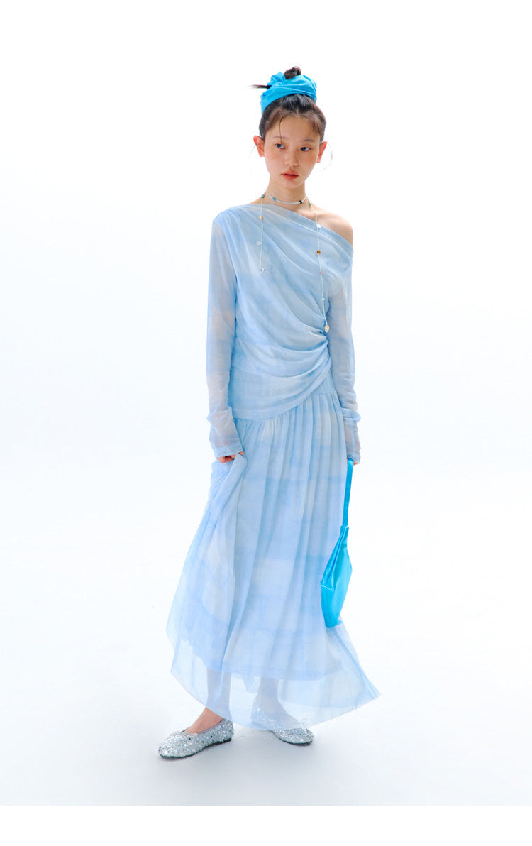 uare - Blue Gradient Cowl Neck Set set uare