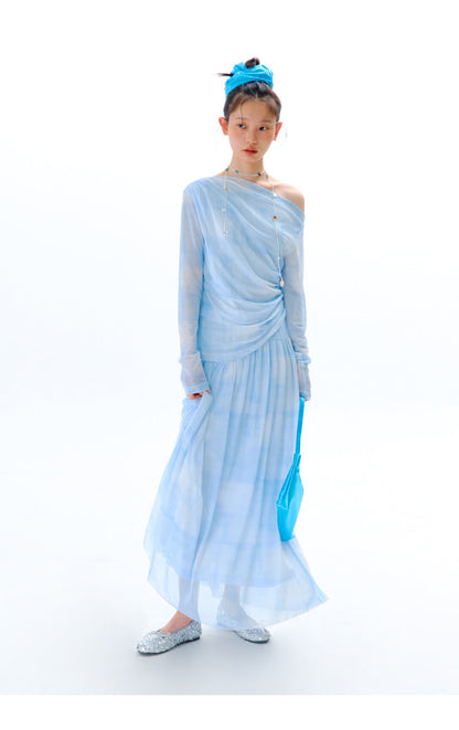 uare - Blue Gradient Cowl Neck Set set uare