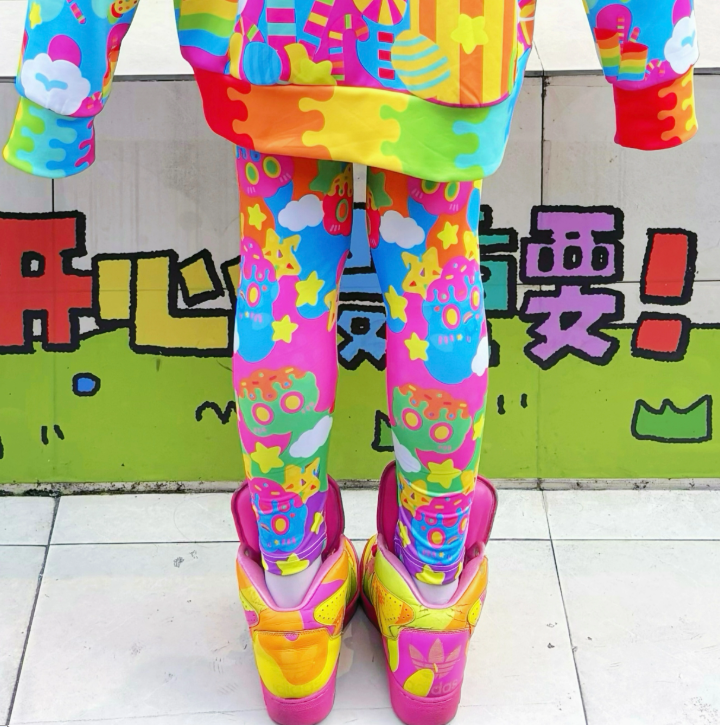 Rainbow Universe RUX - Rainbow Decora Kei Yoga Pants pants Rainbow Universe RUX
