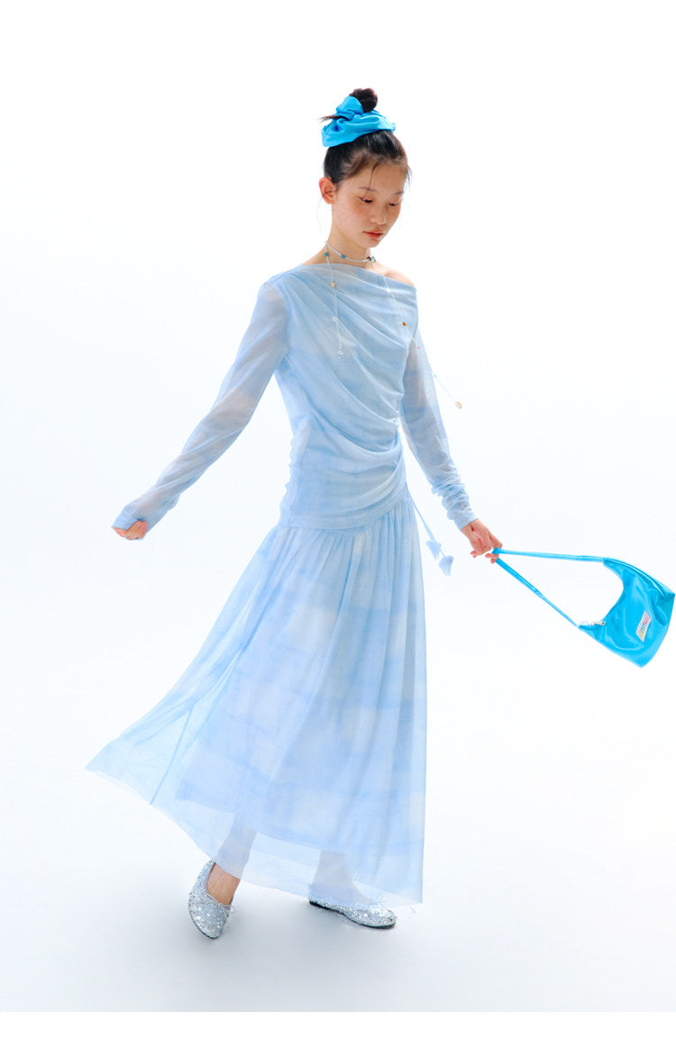 uare - Blue Gradient Cowl Neck Set set uare