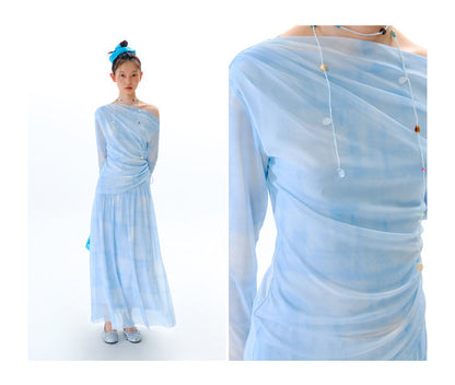 uare - Blue Gradient Cowl Neck Set set uare