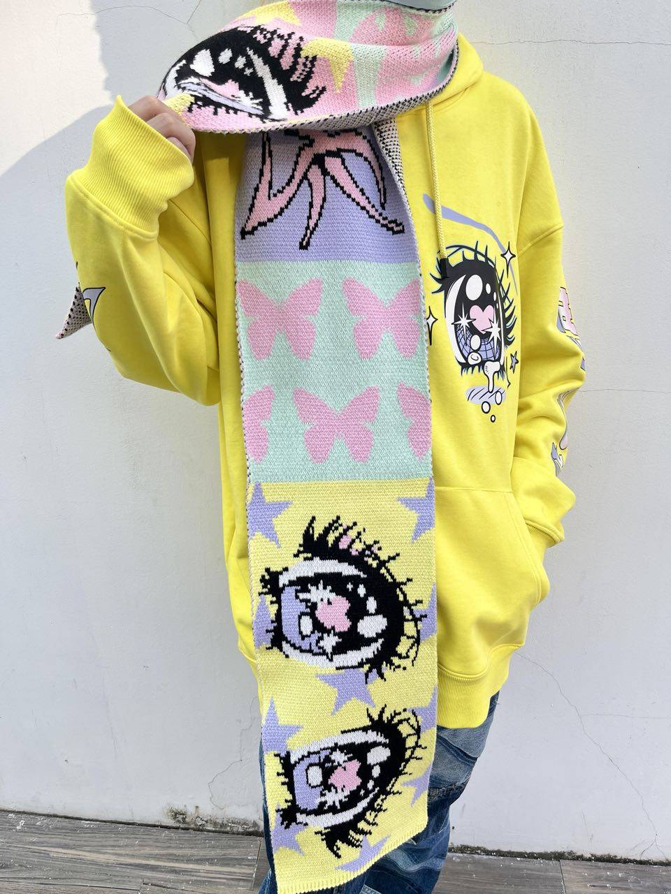DeadEndKids - Decora Anime Eye Knit Scarf scarf DeadEndKids