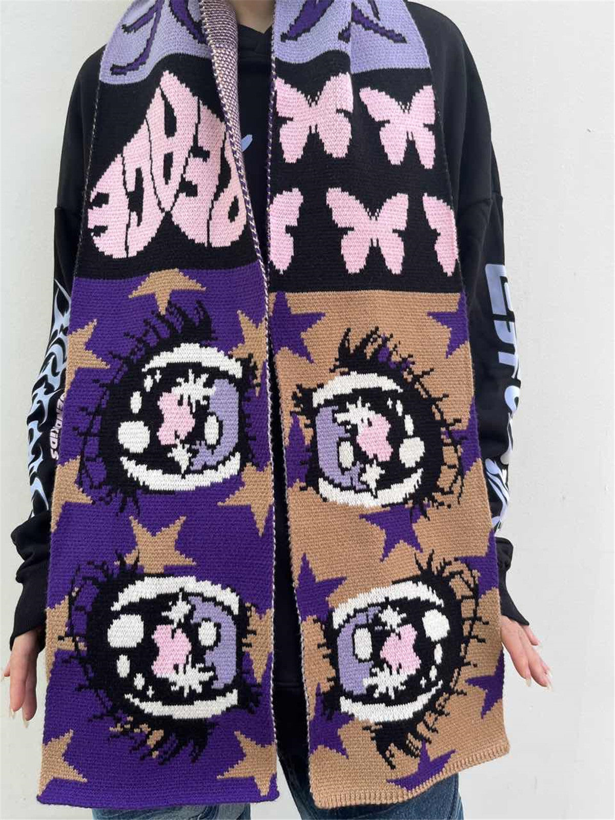 DeadEndKids - Decora Anime Eye Knit Scarf scarf DeadEndKids