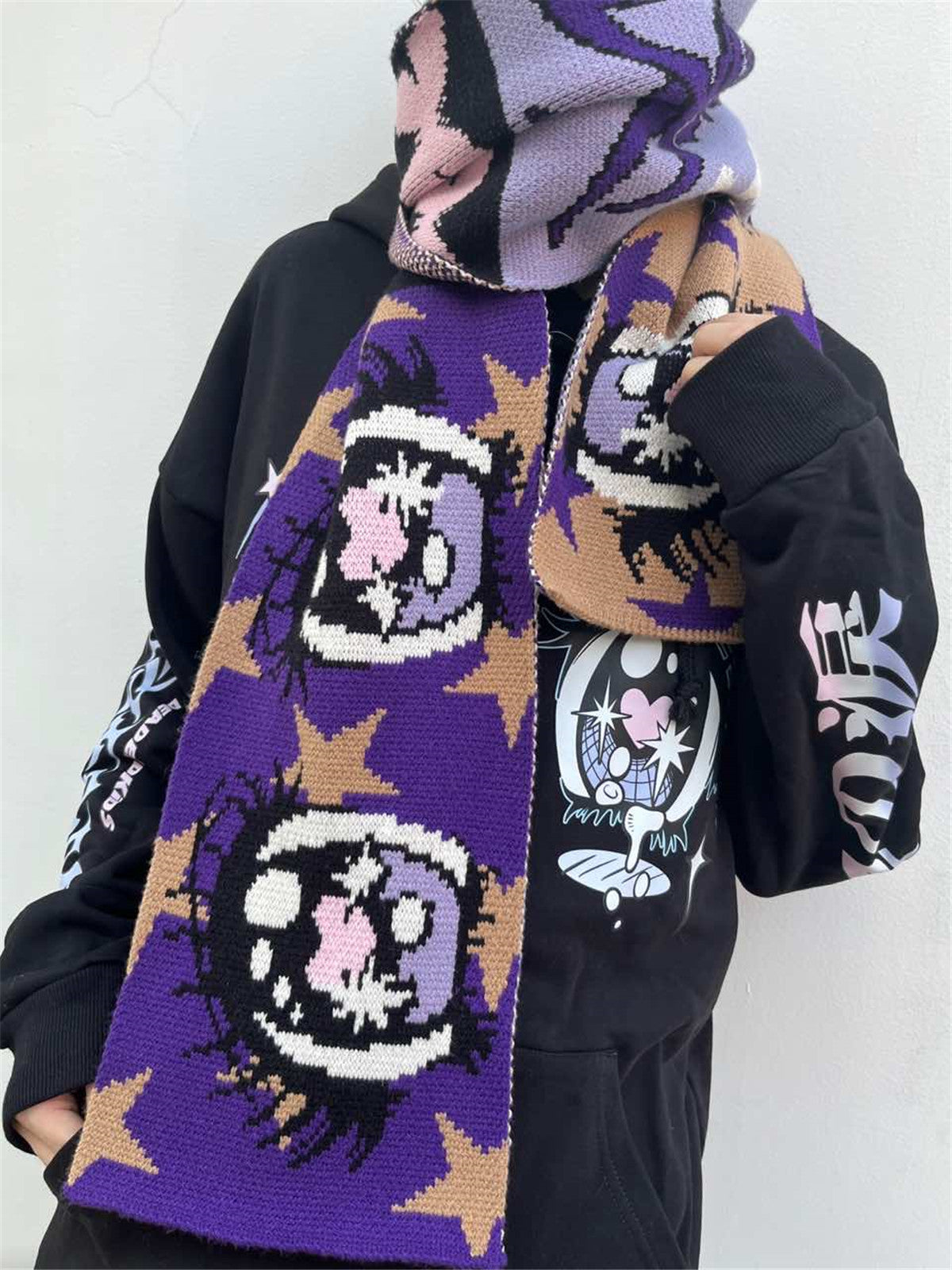 DeadEndKids - Decora Anime Eye Knit Scarf scarf DeadEndKids