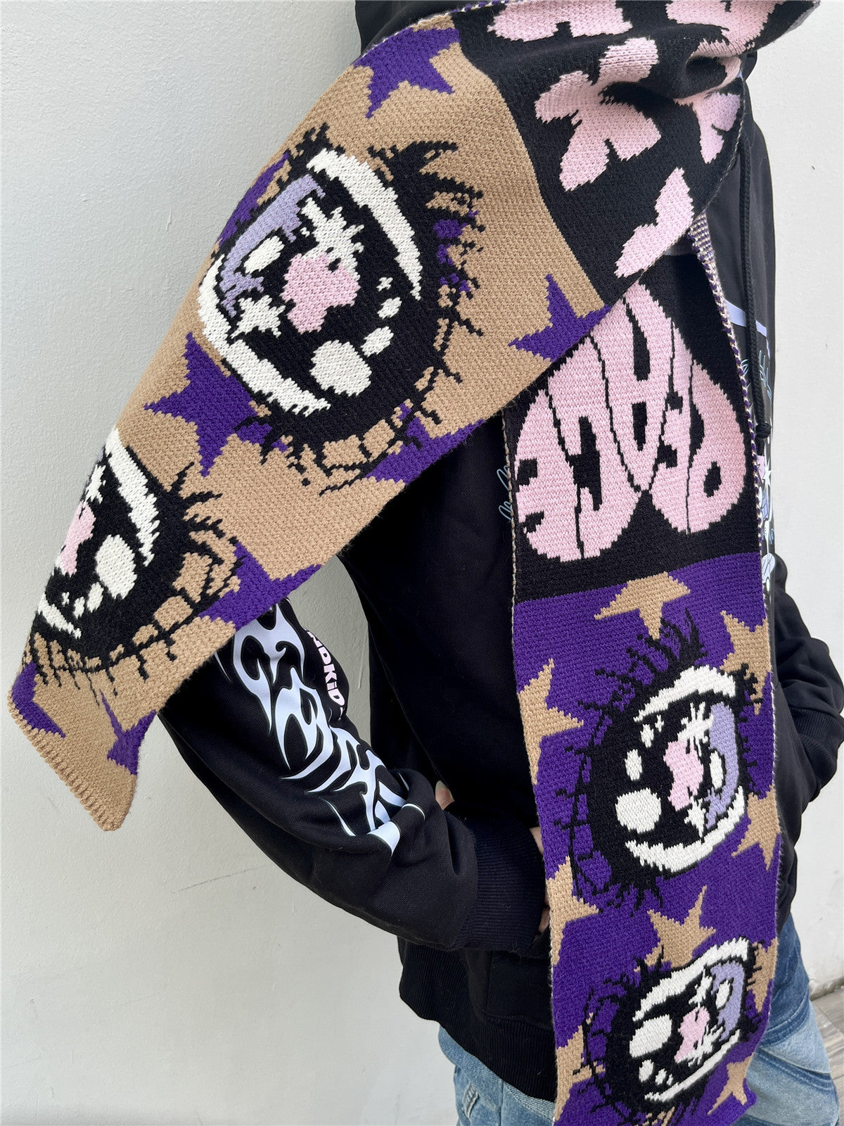 DeadEndKids - Decora Anime Eye Knit Scarf scarf DeadEndKids