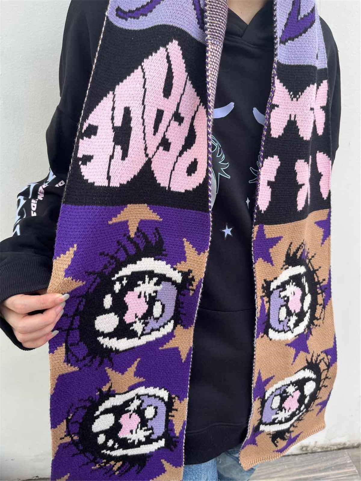 DeadEndKids - Decora Anime Eye Knit Scarf scarf DeadEndKids