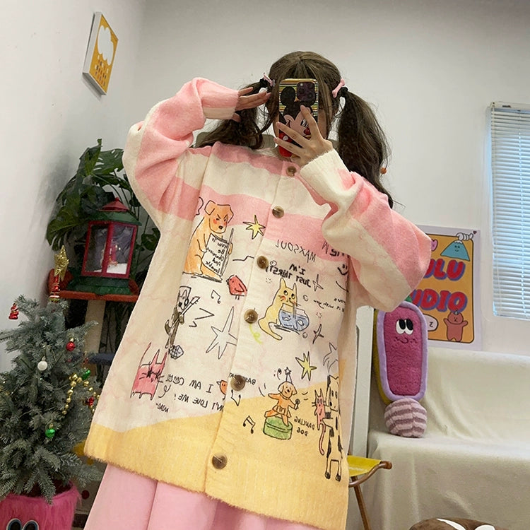 Kidcore Round-Neck Cardigan – Soft Cozy Fit cardigan BIBULU