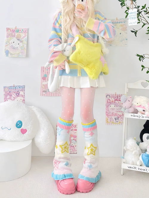 Decora Fashion Leg Warmmers Winter Colorful Bright Socks leg warmmers 2 bears