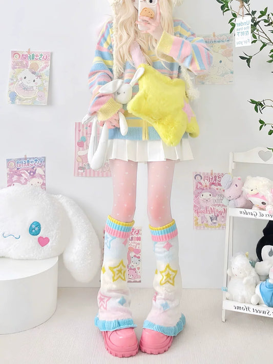 Decora Fashion Leg Warmmers Winter Colorful Bright Socks leg warmmers 2 bears