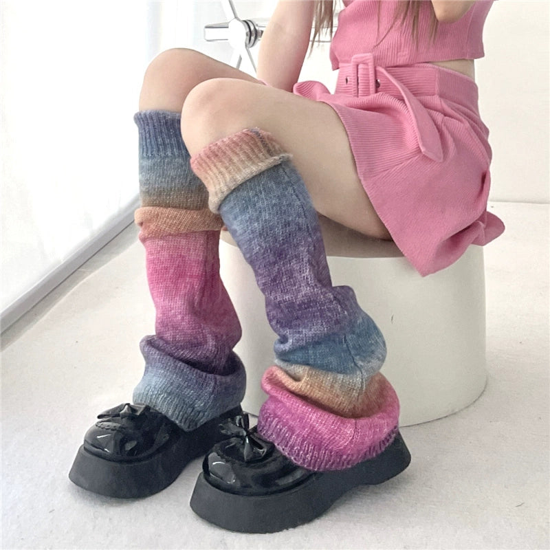 Dopamine Leg Warmmers Colorful Bright Leg Warmmers Trumpet Rainbow Socks leg warmmers 2 bears