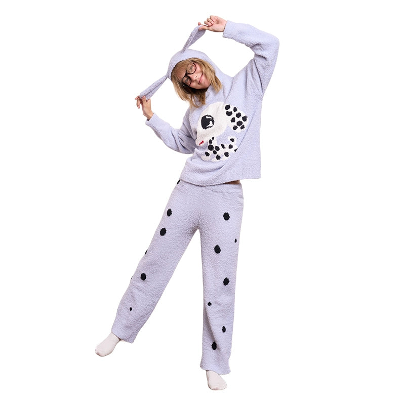 Iscreamcolour Spotted Dog Pajama Set Girly Fashion