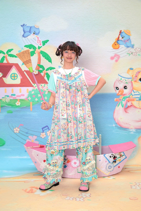 Harajuku Dress Chiffon Layered Camisole Dress Cute Dress Loose Fit Dress Printed Dress dress Lutra Jump