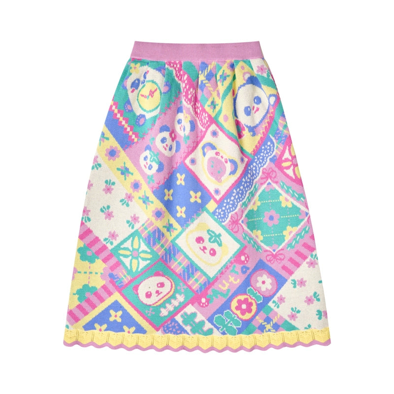 Harajuku Skirt Panda Floral Skirt Decora Fashion Skirt skirt Lutra Jump
