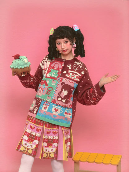 Harajuku Sweater Wine Brown Loose Knit Sweater Decora Kei Sweater sweater Lutra Jump