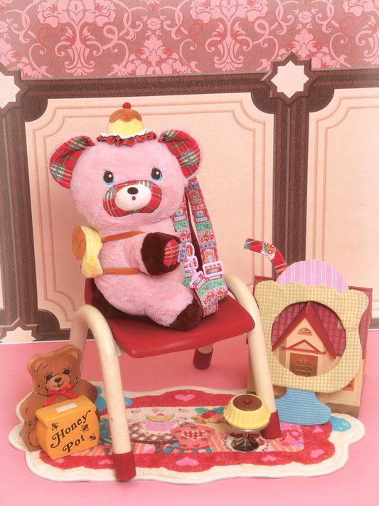 Harajuku Backpack Vintage Bear Pudding Plush Backpack Customizable Straps Backpack bag Lutra Jump