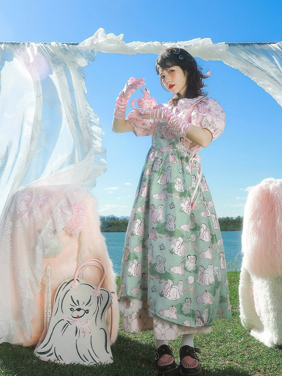 Meugler Decora Fashion Dress Puppy Strap Dress Green Dress dress Meugler