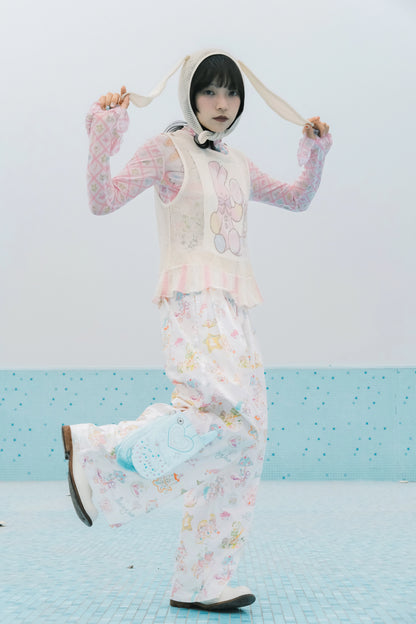 Meugler Decora Fashion Pants Flip Phone Wide Pants Pocket Pants pants Meugler