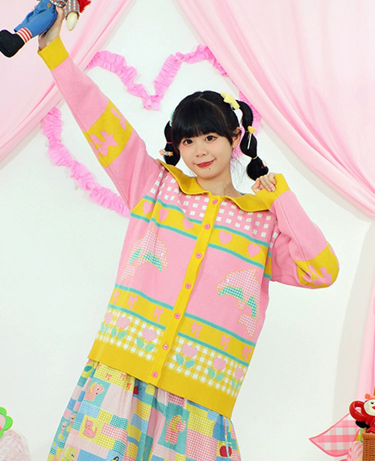 Harajuku Sweater Knit Sweater Cardigan Decora Fashion Cardigan cardigan Nikkou home