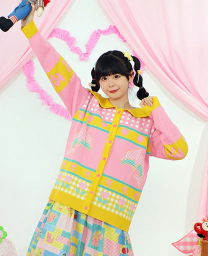 Harajuku Sweater Knit Sweater Cardigan Decora Fashion Cardigan cardigan Nikkou home