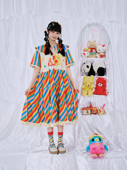 Harajuku Dress Lovely Rainbow Dress Decora Fashion Rainbow Dress dress Nikkou home