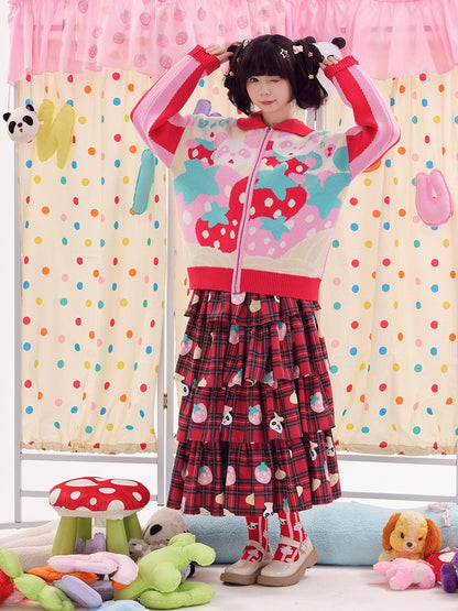 Nikkou Home Decora Fashion Pink Panda Cardigan