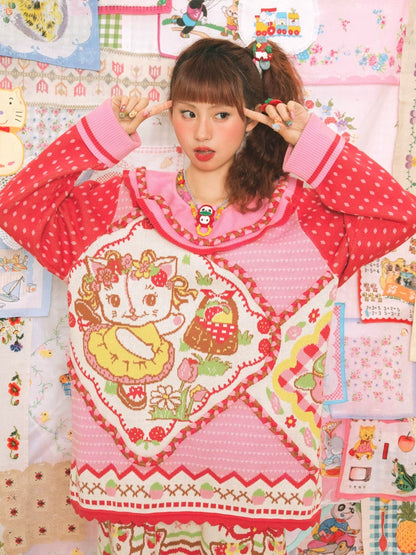 Lutra Jump Decora Fashion Kitten Knit Sweater