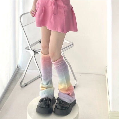 Dopamine Leg Warmmers Colorful Bright Leg Warmmers Trumpet Rainbow Socks