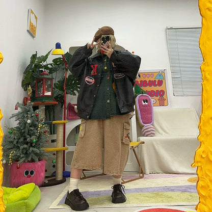 BIBULU KidCore Loose PU Jacket