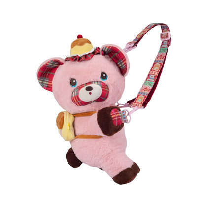 Lutra Jump Vintage Bear Pudding Plush Backpack with Customizable Straps