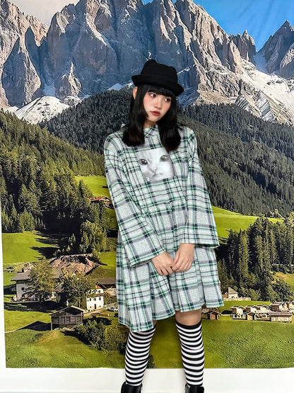 BunnyBunnyGun - Kawaii School Style Loose Long Sleeve Dress dress bunnybunnygun