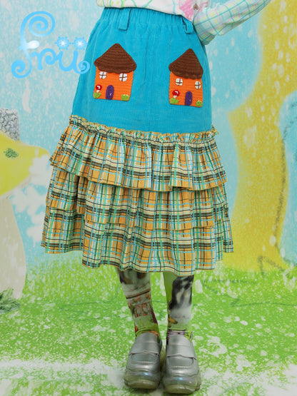 frufru Decora House Plaid Skirt