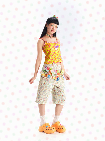 Decora Fashion Fruits Three-dimensional Flower Pants