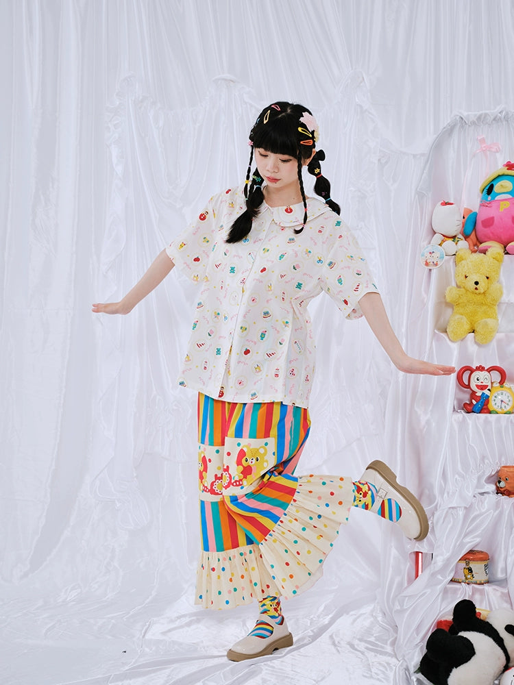 Nikkou Home Decora Fashion Lovely Rainbow Pants