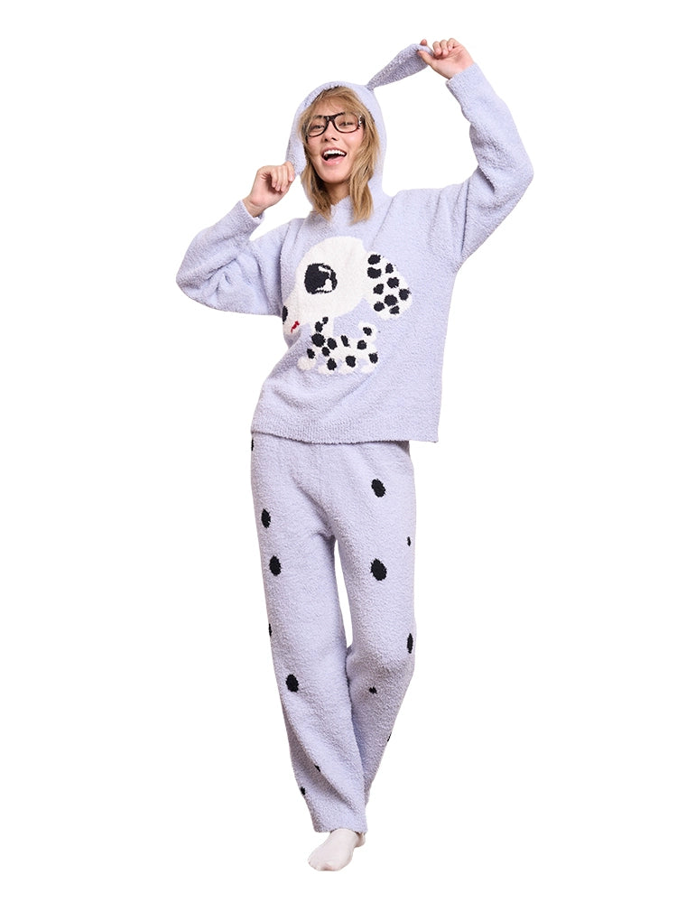 Iscreamcolour Spotted Dog Pajama Set Girly Fashion