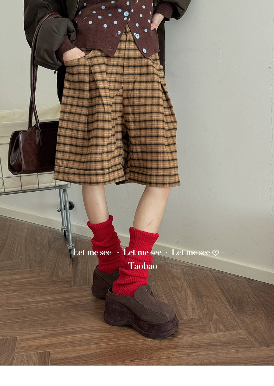 LET ME SEE - Kawaii Wool Knit Leg Warmers Soft Cozy Winter Slouch Socks leg warmmers let me see