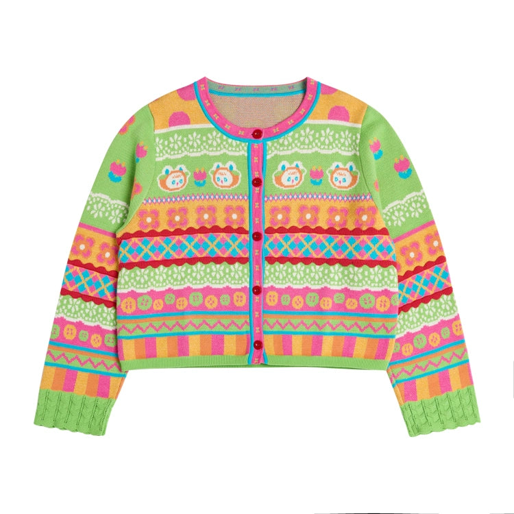 Lutra Jump Decora Kei Striped Bunny Cardigan