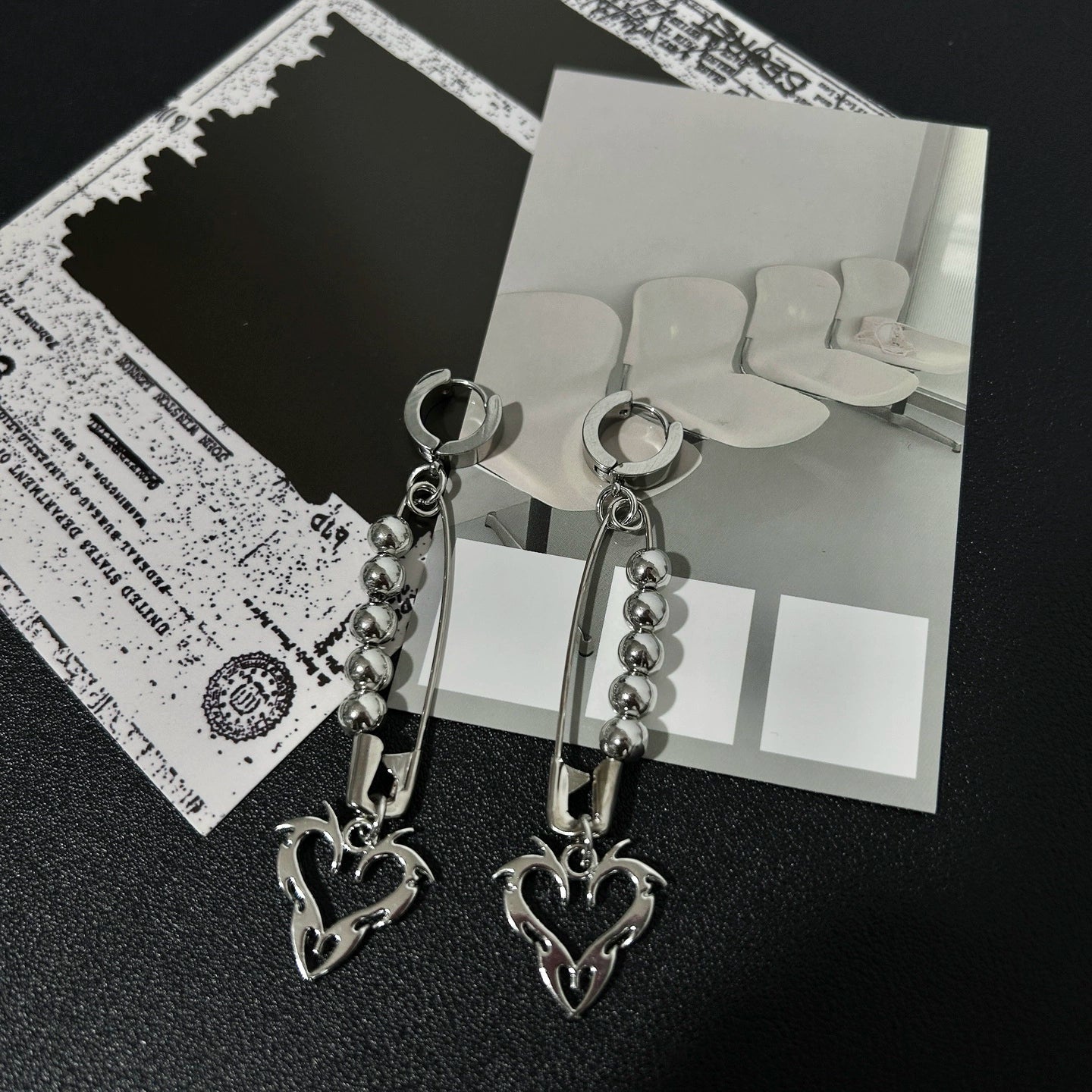 Strangelab - Y2K Earrings Cyberpunk Silver Earrings earrings strangelab
