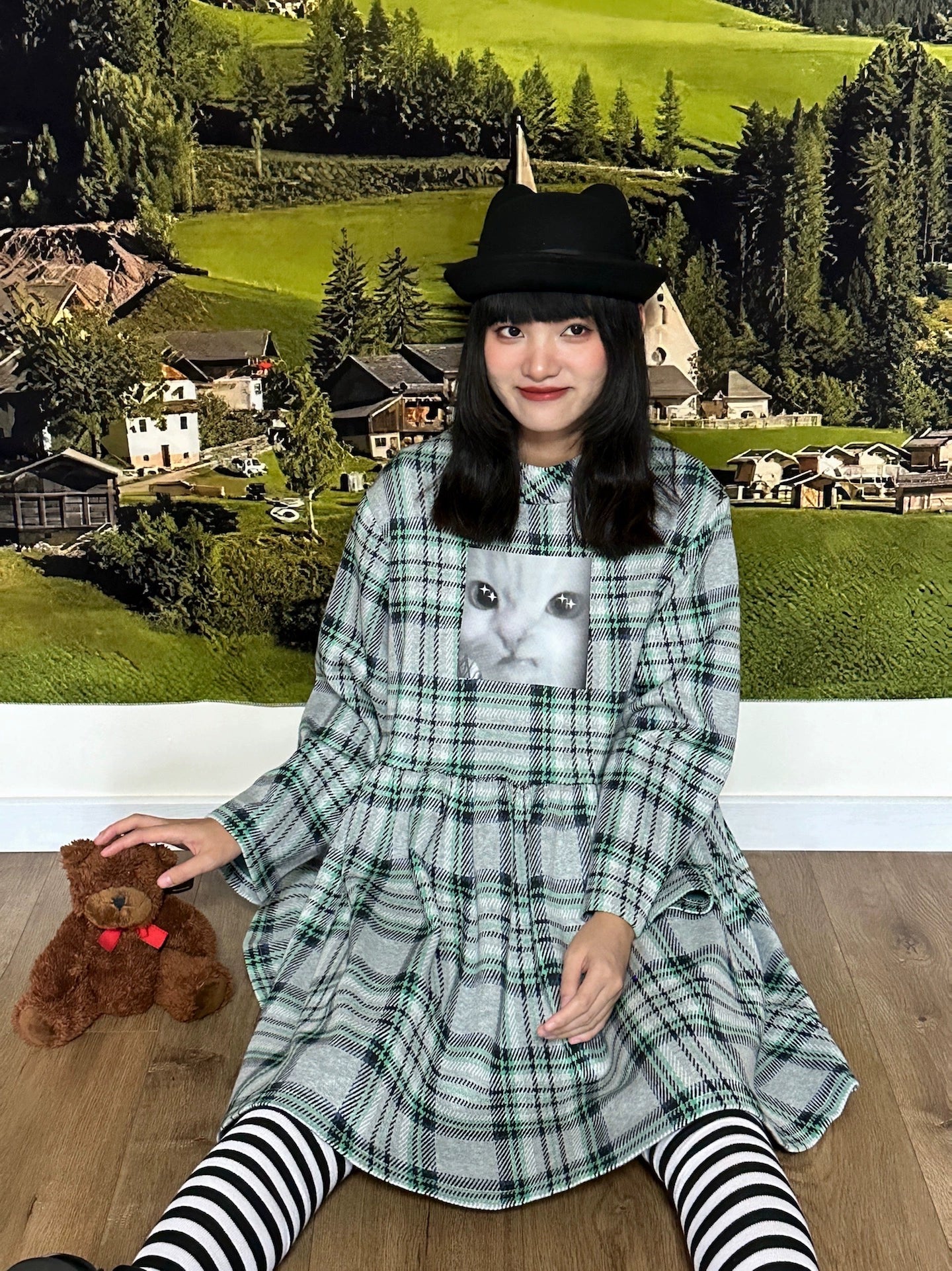 BunnyBunnyGun - Kawaii School Style Loose Long Sleeve Dress dress bunnybunnygun